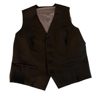 EXPRESS Mens Black Wool Blend Stretch Suit Vest Formal Business XL